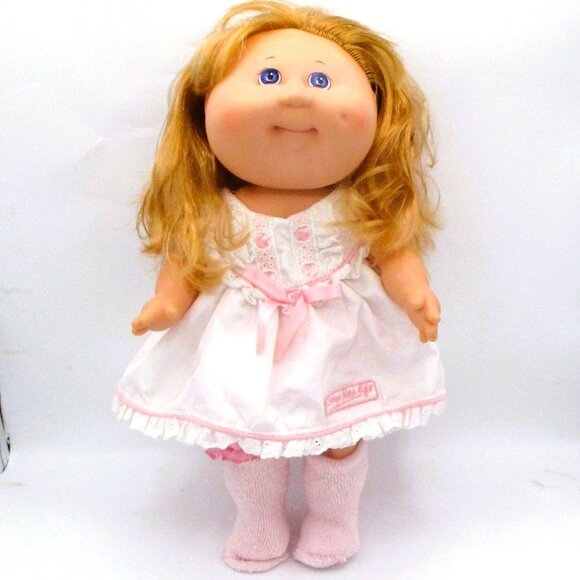 Mattel CPK Doll 1990s Lavender Eyes Blonde Cornsilk Hair 16" CPK Dress Socks - Picture 1 of 5